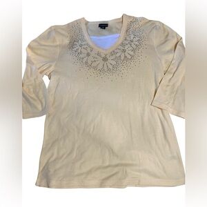 Chic yellow Embellished Women's Blouse
